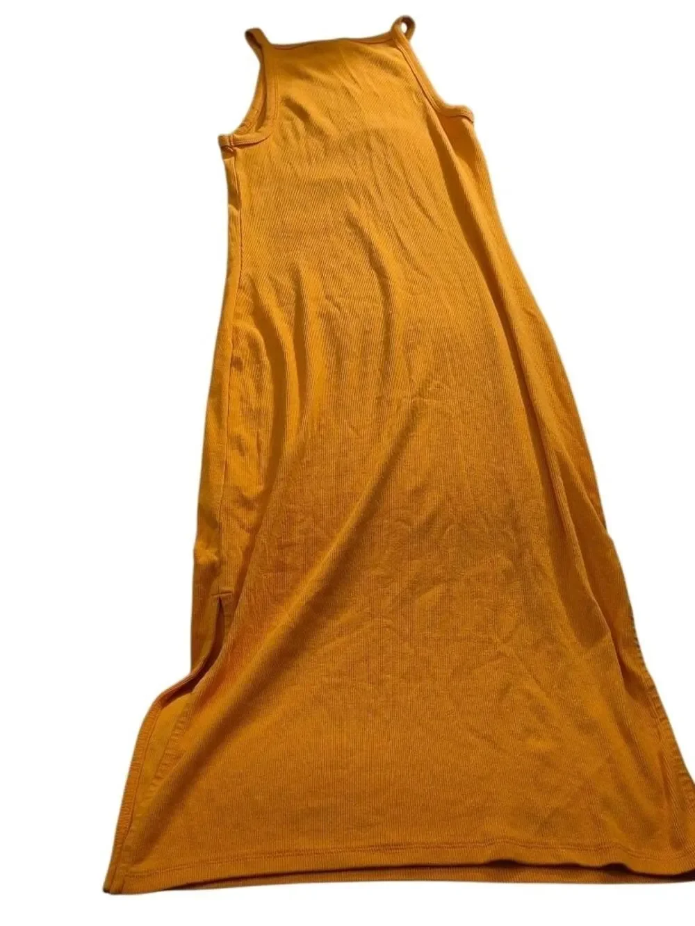Old Navy Mustard Yellow Ribbed Midi (418)Dress